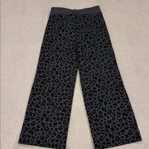 Anthropologie Gray Leopard Print Flare Pants